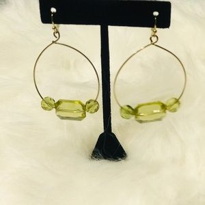 New York & Company lime green hoop earrings
